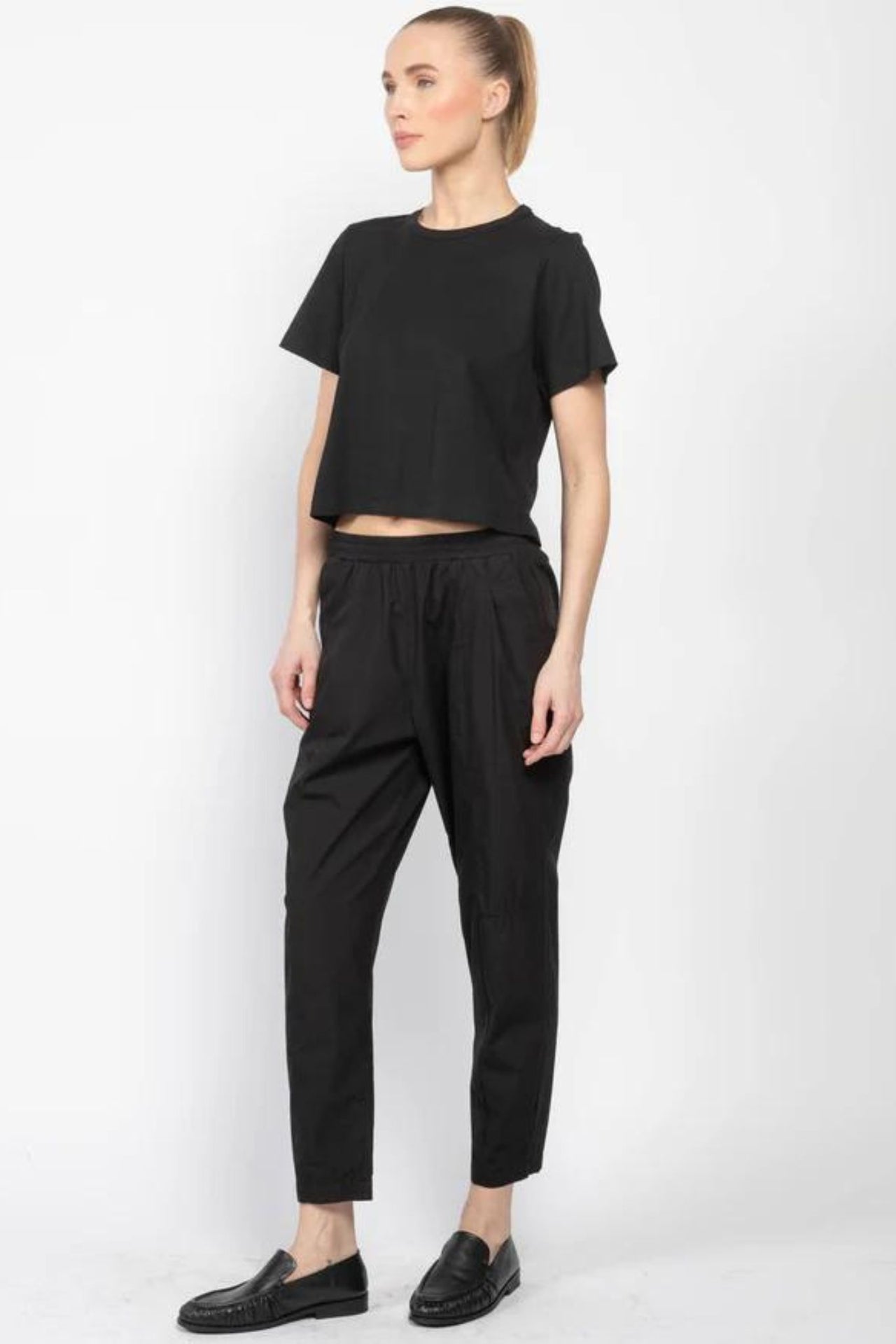 COTTON PANT BLACK-PANT-Transit-Debs Boutique