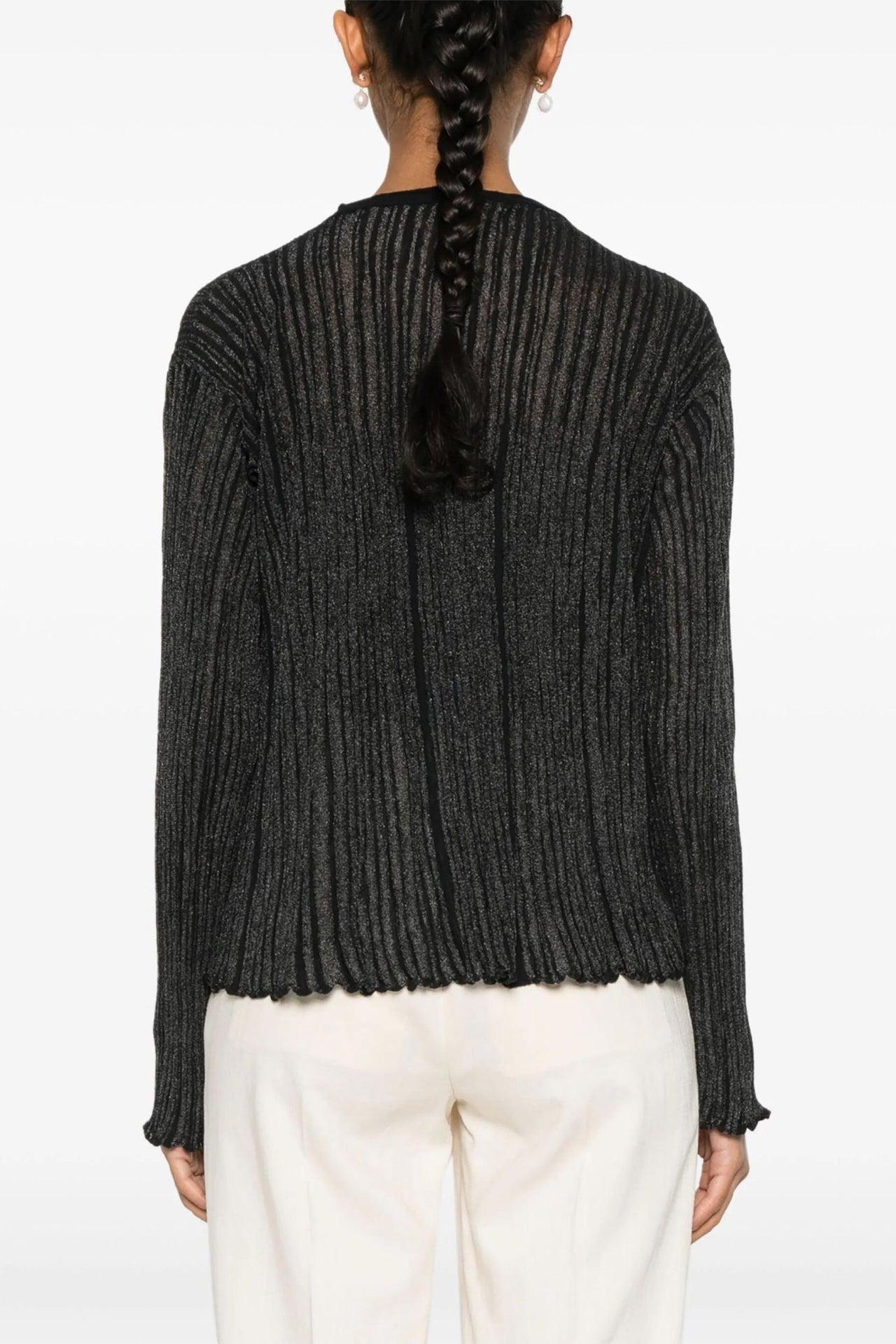 PLISSE CARDIGAN BLACK-CARDIGAN-Transit-Debs Boutique