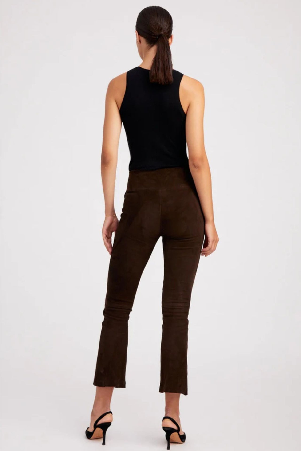 Ankle Suede Flare in Americano-Pant-SPRWMN-Debs Boutique