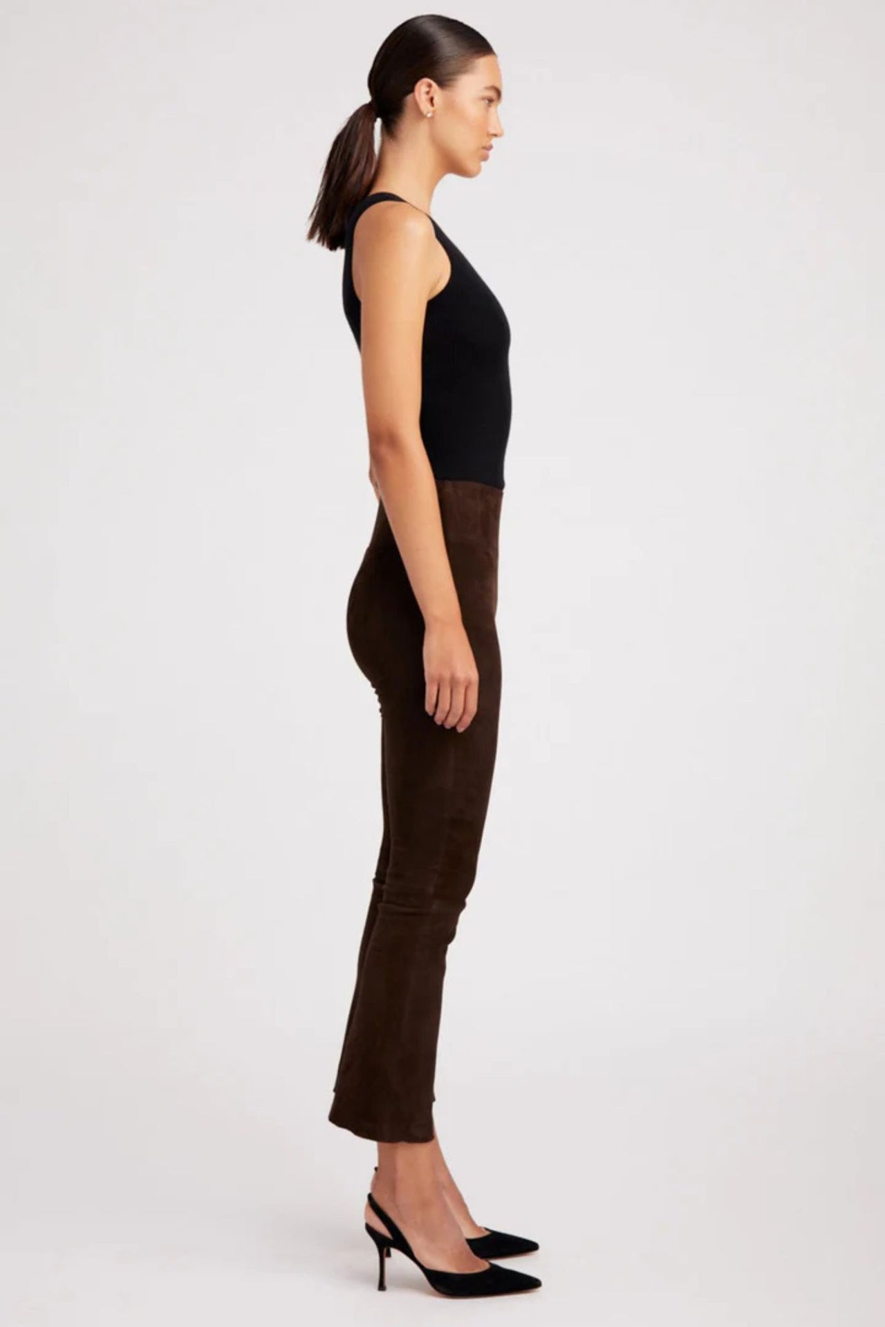 Ankle Suede Flare in Americano-Pant-SPRWMN-Debs Boutique