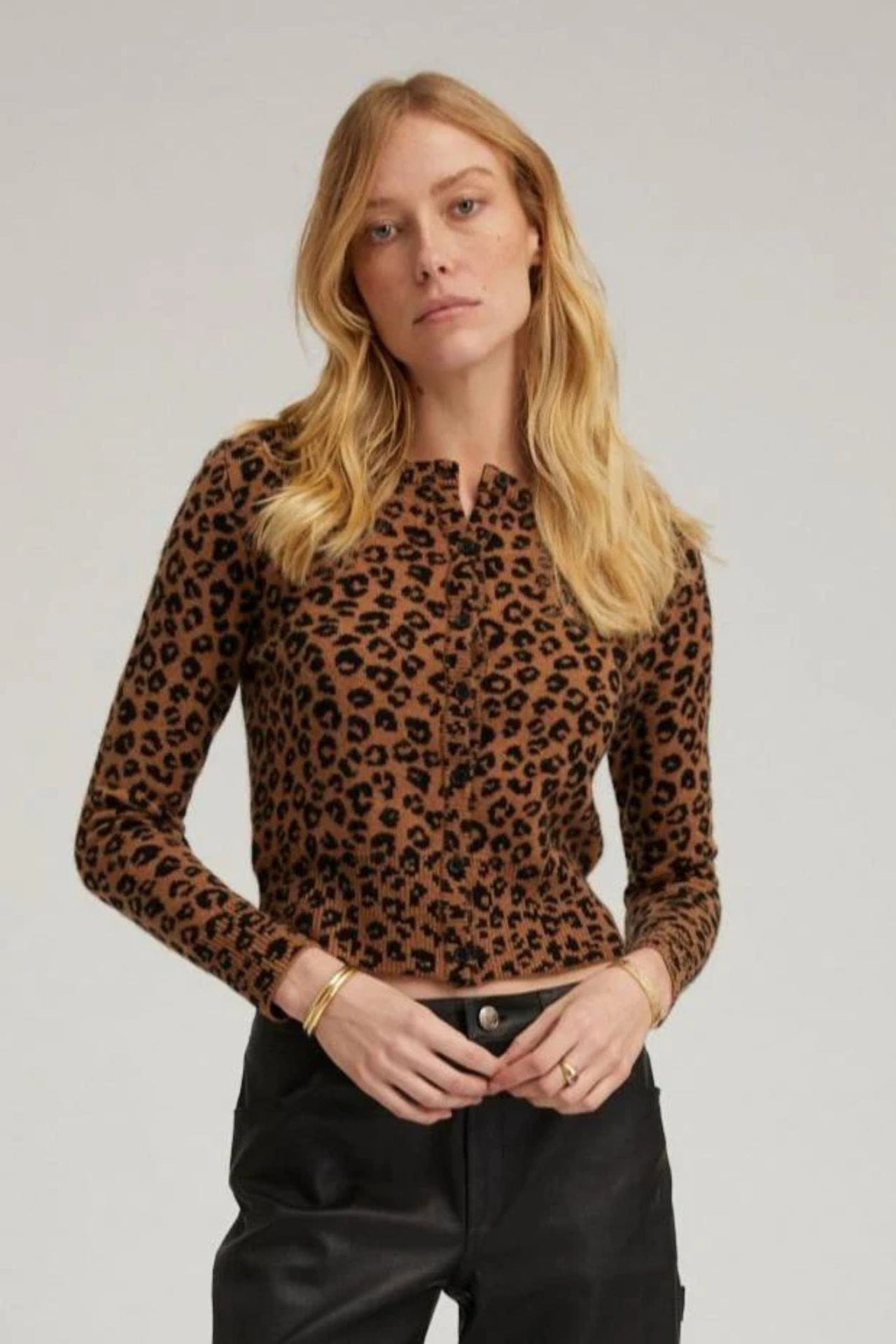 Baby Leopard Cashmere Cardigan-Cardigan-SPRWMN-Debs Boutique