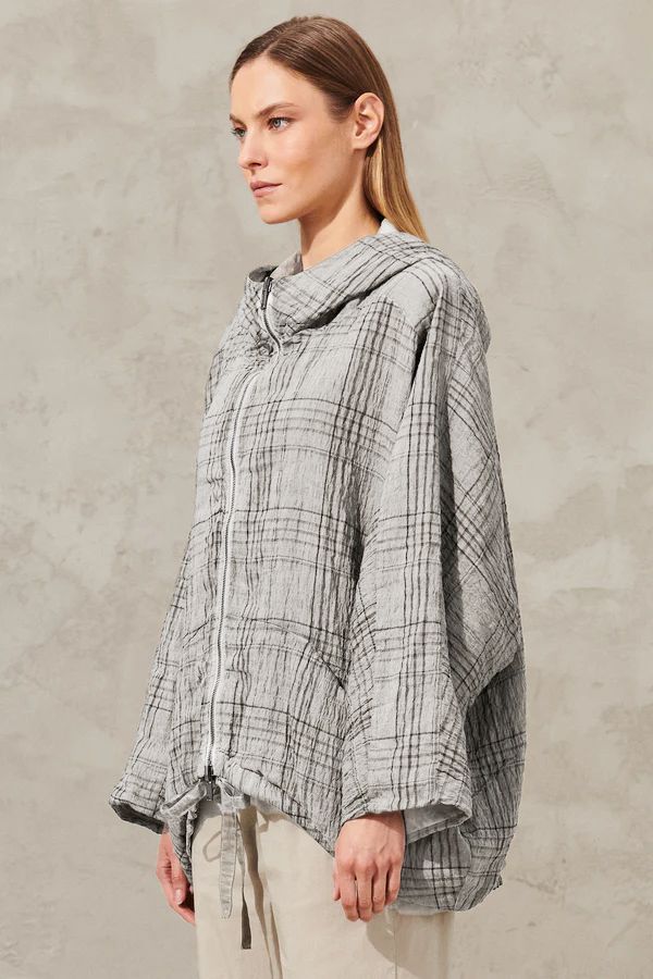 REVERSIBLE PLAID JACKET WITH HOOD-JACKET-Transit-Debs Boutique