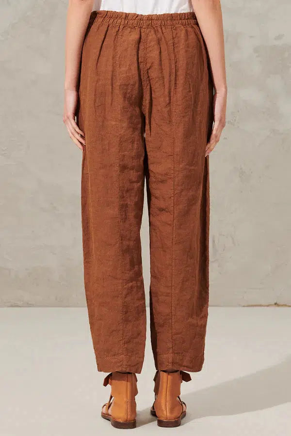 LINEN SLIM PANT RUST-PANT-Transit-Debs Boutique