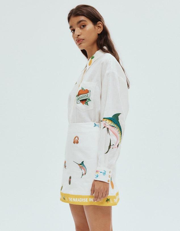 CLAM EMBROIDERED SHIRT