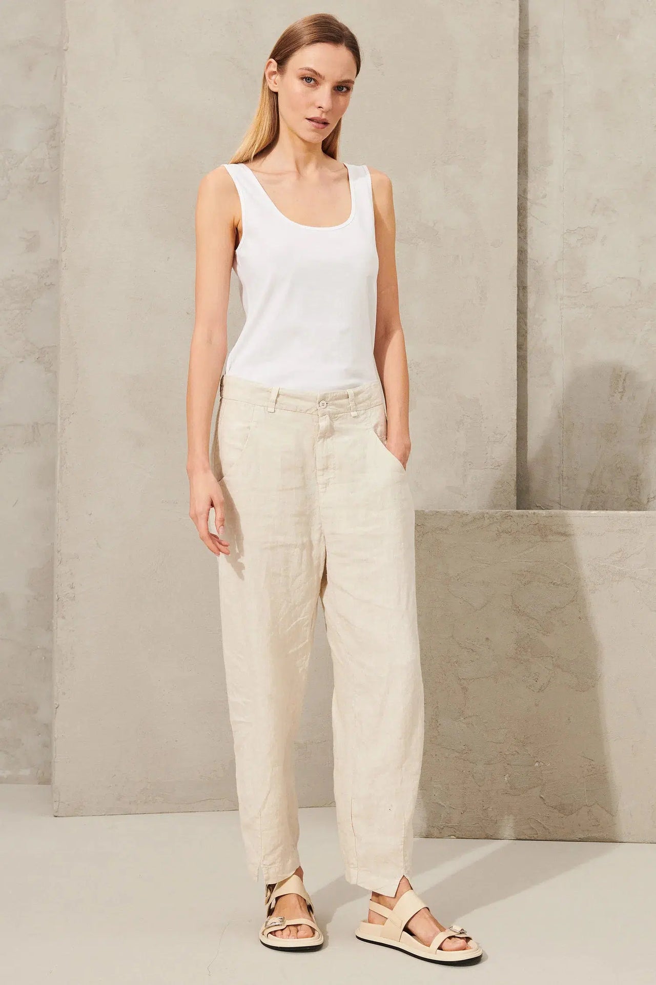 Linen Signature Pant Ivory-Pant-Transit par Such-Debs Boutique