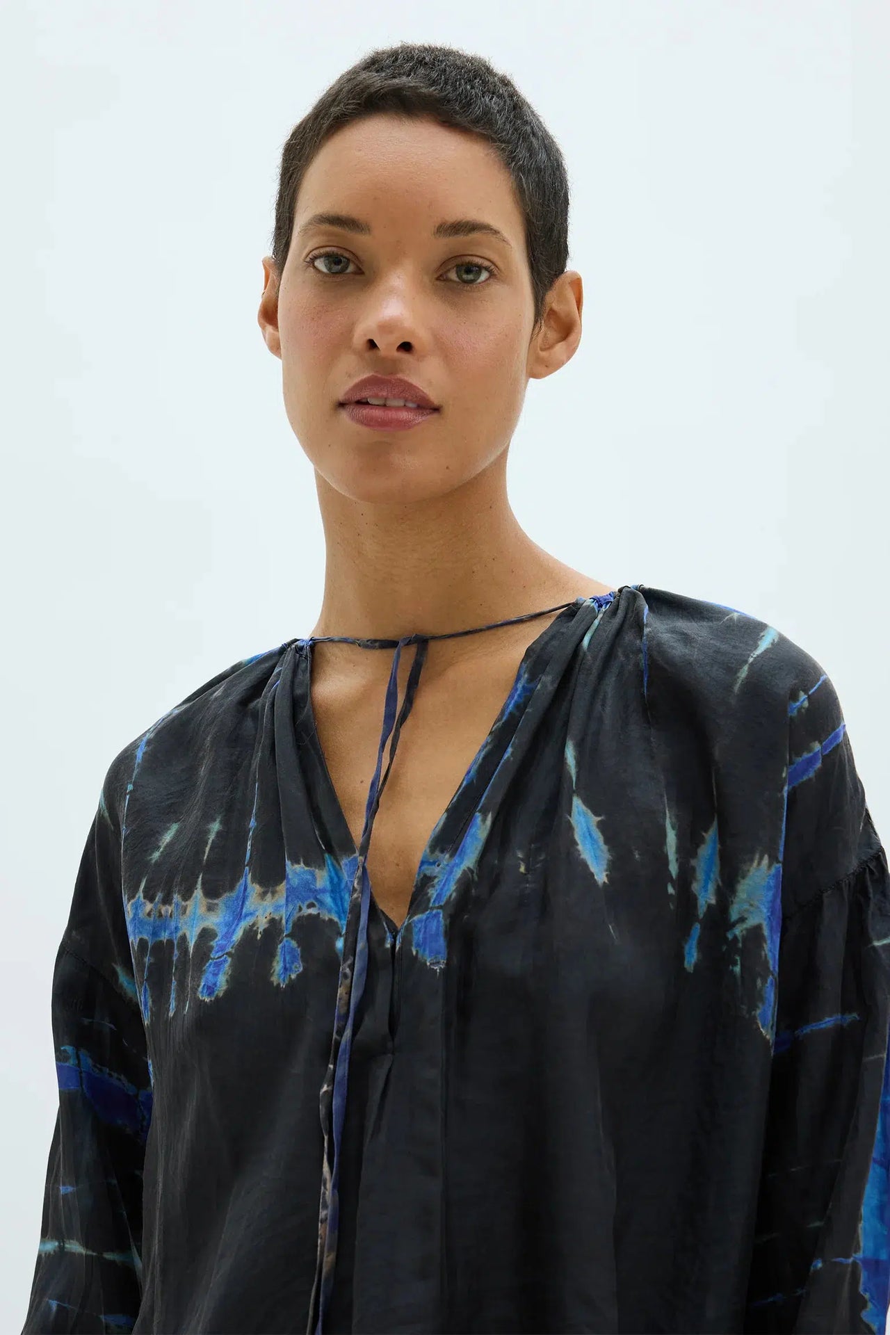 Shibori Poet Blouse-Tops-Raquel Allegra-Debs Boutique