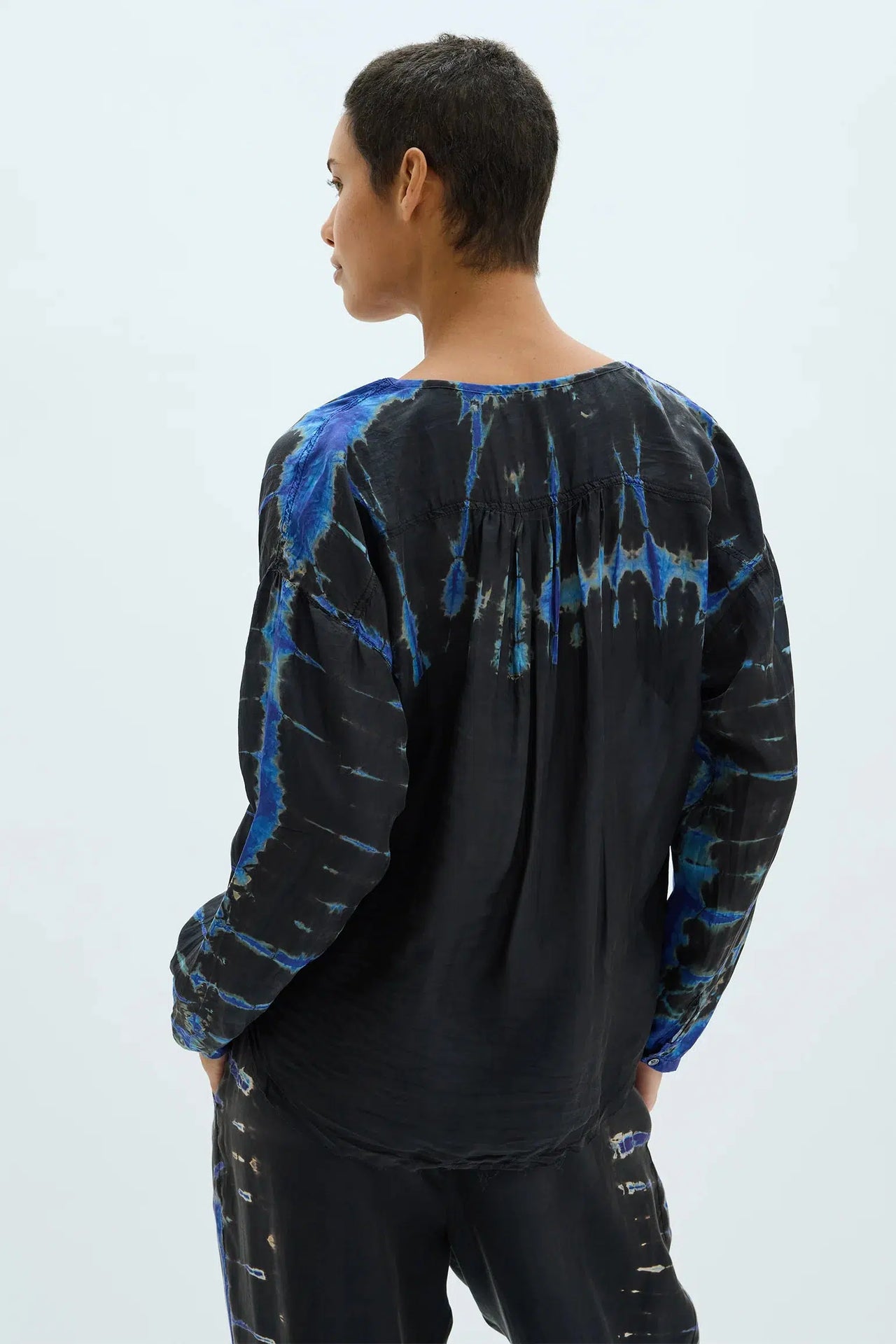 Shibori Poet Blouse-Tops-Raquel Allegra-Debs Boutique