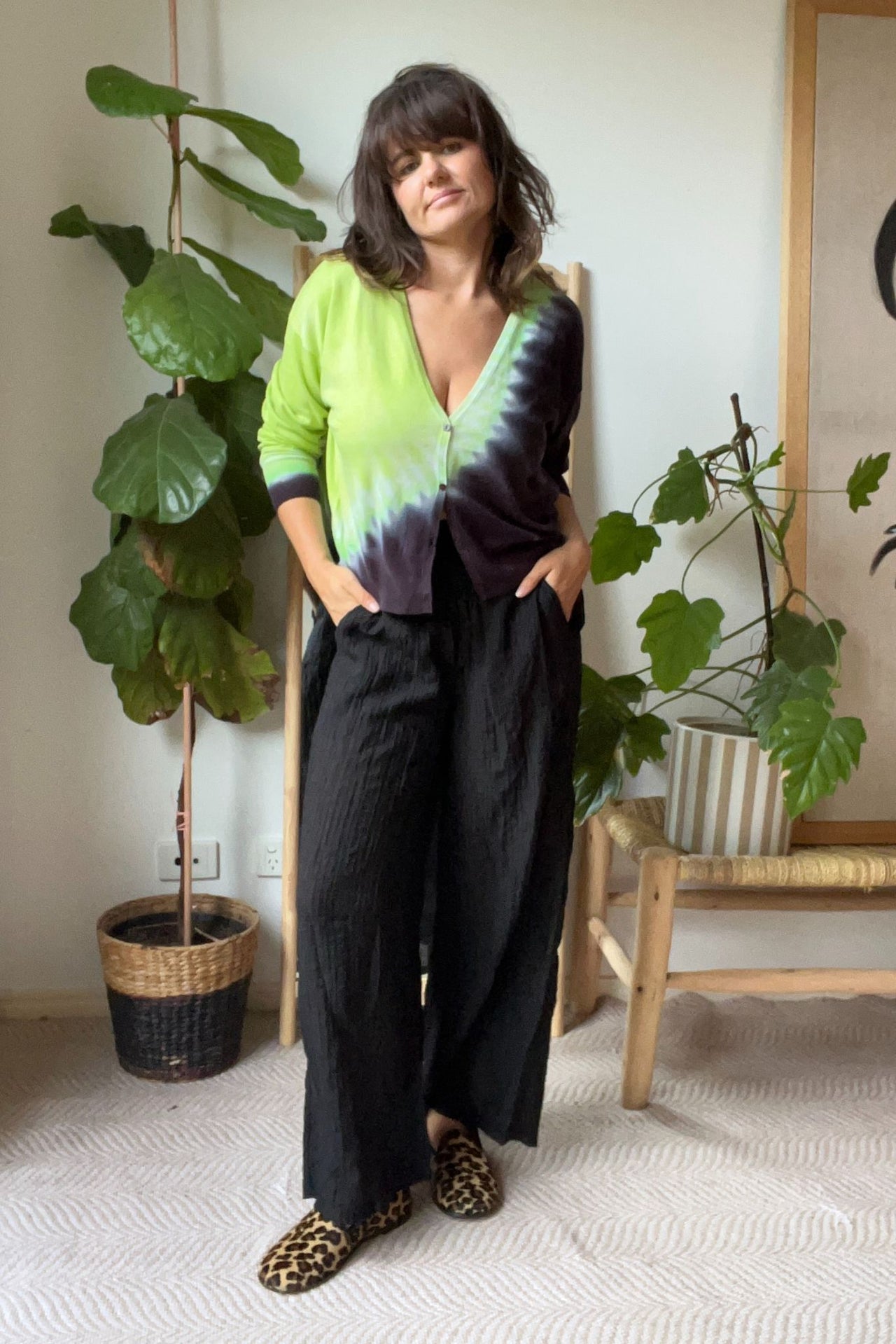 Textured Wide Relaxed Pant-Pant-Transit par Such-Debs Boutique