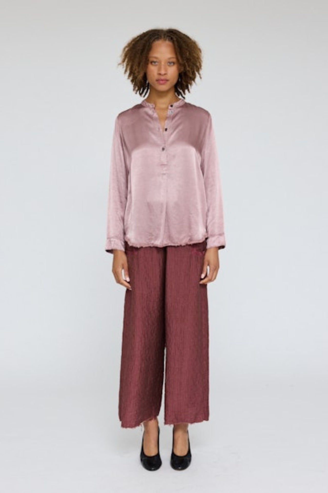 Perfect Henley Blouse-BLOUSE-Raquel Allegra-Debs Boutique